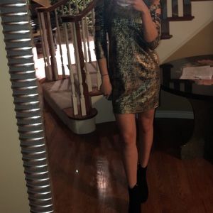 Gold and black tinted dress